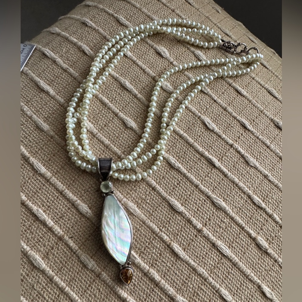 Untested marked 925 fresh water pearl necklace preowned